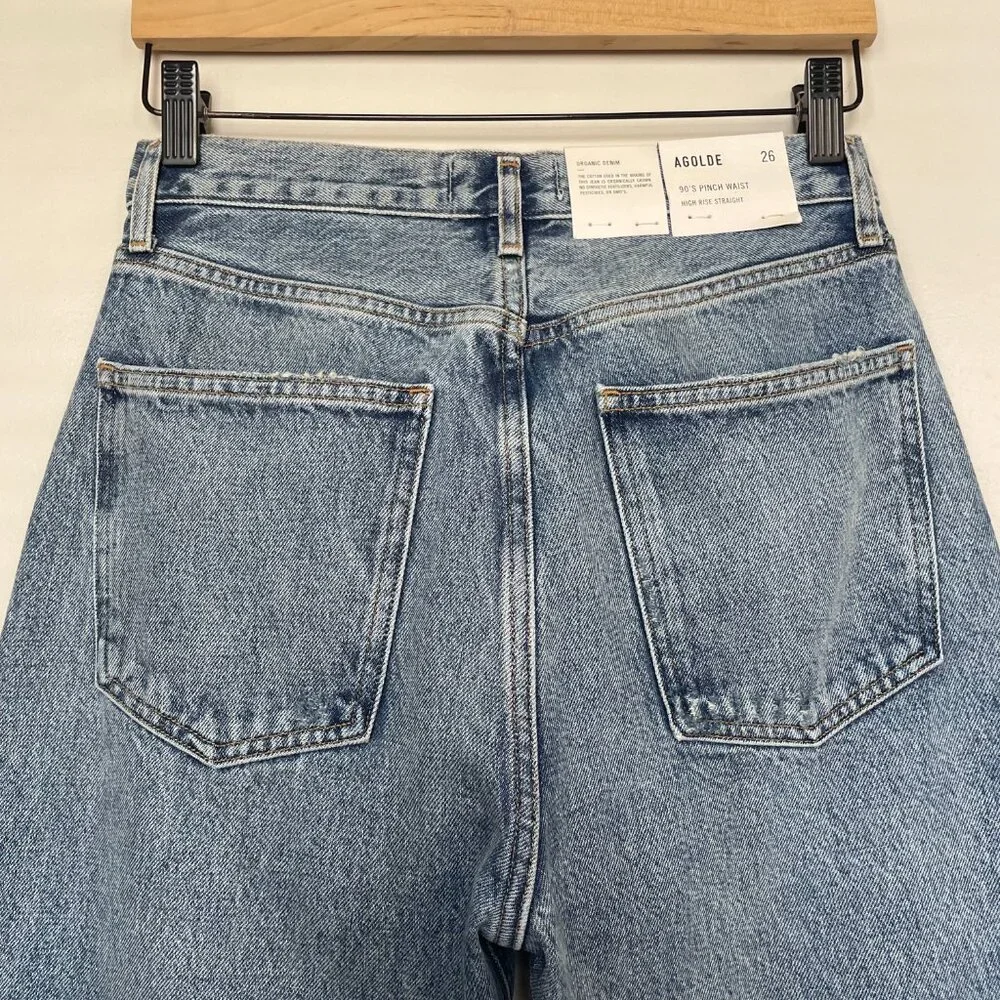 Agolde 90's Pinch Waist High Rise Jeans Lineup Organic Cotton Size 26 NWT - Picture 7 of 10